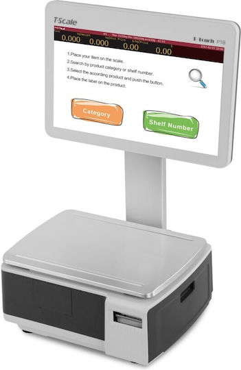 T-Scale Electronic Retail Scale with Column with Weighing Capacity of 30kg and Division 5gr