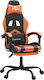 vidaXL 349609 Artificial Leather Gaming Chair with Footrest Orange