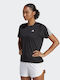 Adidas Run Icons 3-Stripes Women's Athletic T-shirt Fast Drying Black