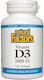 Natural Factors Vitamin D3 Витамин за Здравето на костите 2000иу 120 софтджел