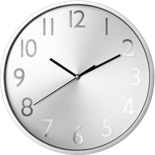 Atmosphera Wanduhr Kunststoff Silber Ø30cm