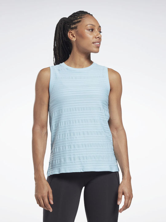 Reebok Perforated Women's Athletic Blouse Sleeveless Blue Pearl