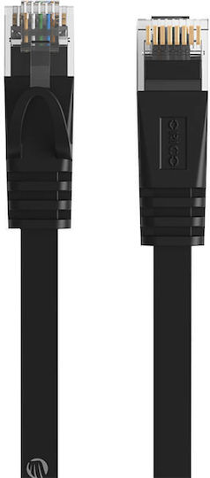 Orico Flat U/UTP Cat.6 Ethernet Network Cable 1m Black 1pcs