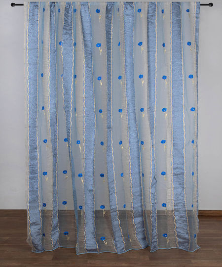 Silk Fashion Перде с Плик с Писалка Sl119 Син 280x300см