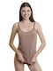 Mit Spaghetti-Träger Beige Damen T-Shirt