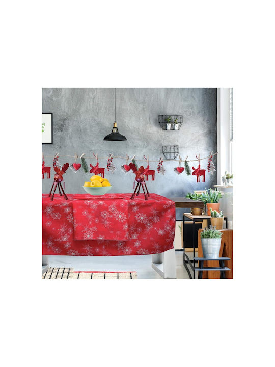 Das Home Christmas Weihnachtlich Tischtuch Läufer Stoff Rot L140xB50cm.