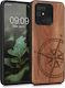 KWmobile Compass Vintage Back Cover Lemn Maro î...