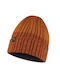 Buff Ribbed Fleece Beanie Cap Brown