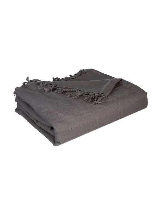Atmosphera Foulard Sofa Throws 2 Seater 230x250cm Gray