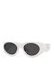 Prada Damen Sonnenbrille mit Weiß Kunststoff Gestell und Gray Linse