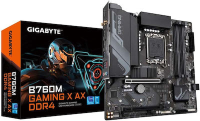 Gigabyte B760M Gaming X AX DDR4 rev. 1.0 Wi-Fi Motherboard Micro ATX with Intel 1700 Socket