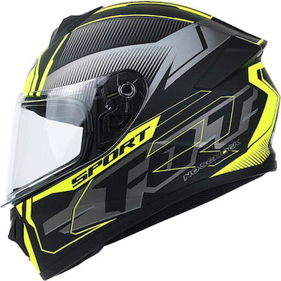 Yohe 977 G08 Black/ Fluo Yellow/grey Motorradhelm Volles Gesicht DOT / ECE 22.05 1450gr