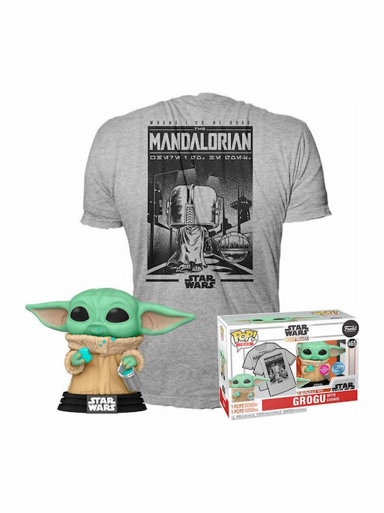 Funko Поп! Tees Филми: Grogu с бисквитка (XL) с бисквитка (XL) С кадифена повърхност Специално издание