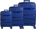 Cardinal Travel Suitcases Hard Navy Blue with 4 Wheels Set 3pcs