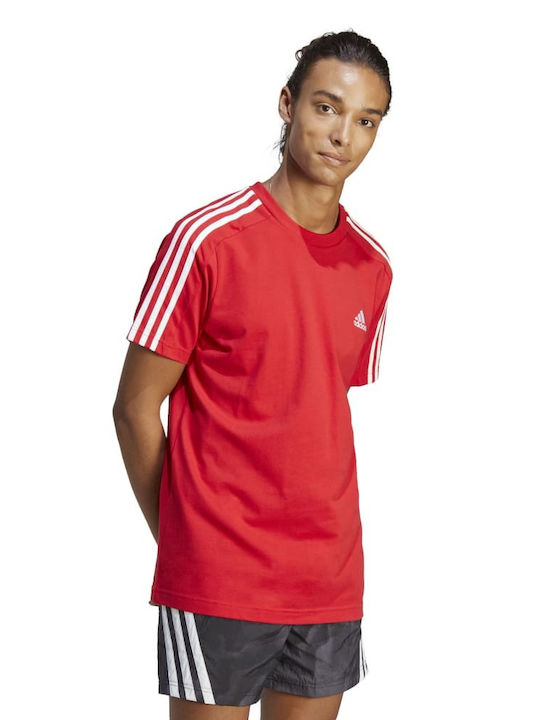 Adidas Αθλητικό Ανδρικό T-shirt Κόκκινο με Λογότυπο