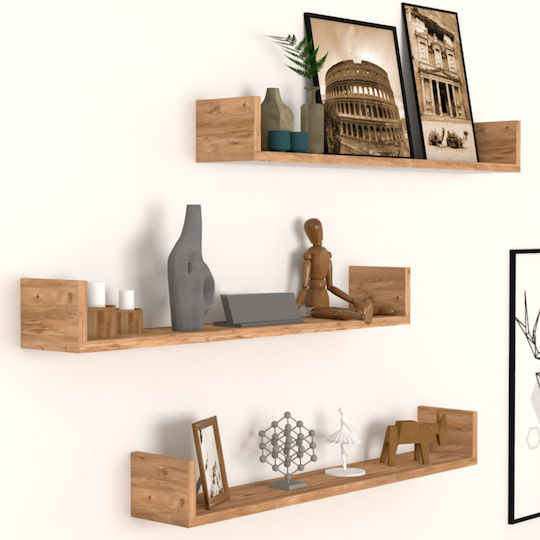 Shelves Wall Tyrion 3pcs 90x15x12cm Pine / Oak Shelves Wall Tyrion 3pcs 90x15x12cm Pine / Oak