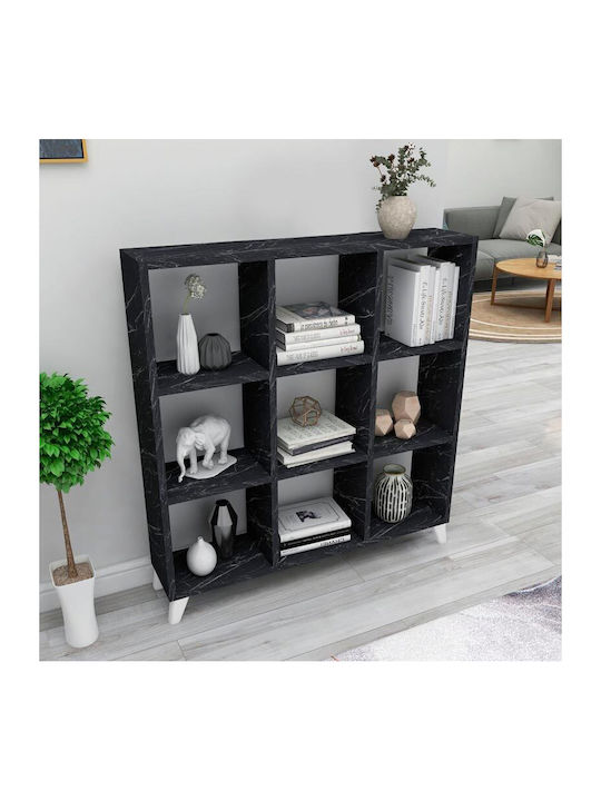 Bookcase Saul Black 88.2x20x88.2cm