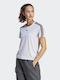 Adidas Essentials 3-Stripes Women's Athletic T-shirt Fast Drying White