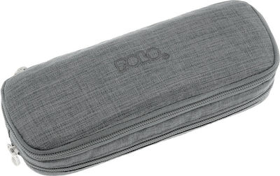 Polo Fabric Pencil Case Duo Box Jean with 2 Compartments Brown