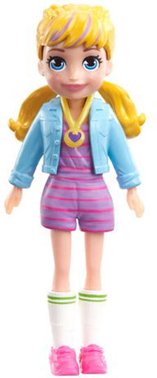 Mattel Кукла Impulse Polly Pocket Лилави Къси Панталони И Светлосиньо Яке За 4+ Години 3 См