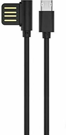 WK ATOM WDC-036 Ъгъл (90°) USB-A към Lightning кабел Черен 1м