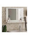Megapap Devlin Ορθογώνιος Καθρέπτης Μπάνιου από Μοριοσανίδα με Ράφι 60x45cm Λευκός