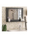 Megapap Devlin Rectangular Bathroom Mirror made of Particle Board with Shelf 60x45cm Charcoal