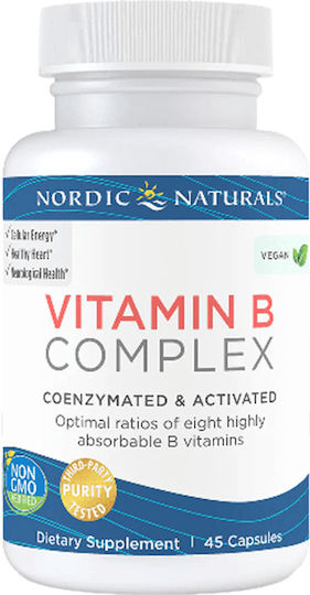 Nordic Naturals Витамин B-Комплекс Витамин За Енергия Усилване На Имунната Система И Нервната Система 45 Капсули