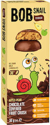 Bob Snail Biscuits Μήλο - Αχλάδι με Επικάλυψη Σοκολάτας Γάλακτος With Topping Sugar Free 1pcs 30gr