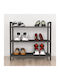 Navari Wooden Shoe Organizer with 3 Shelves Black / Anthracite 66x36x70cm