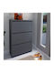 Nave Wooden Shoe Organizer with 3 Shelves Carbon 73.6x24x110cm