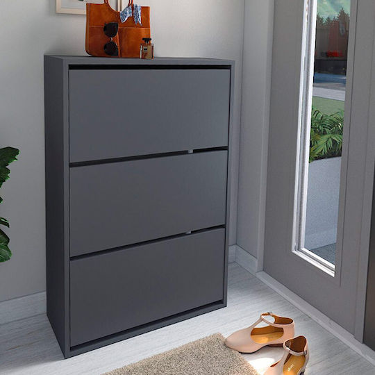 Ξύλινη Nave με 3 Ράφια Ανθρακι 73.6x24x110cm GP041-0029,3 Ξύλινη Nave με 3 Ράφια Ανθρακι 73.6x24x110cm GP041-0029,3