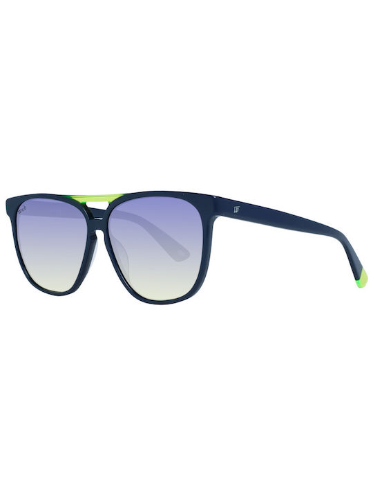 Web Men's Sunglasses with Blue Acetate Frame an...