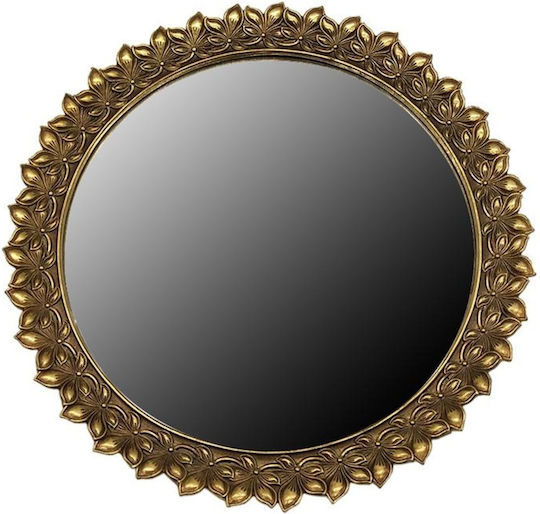 Fylliana Flower Wall Mirror with Gold Frame Diameter 27cm 1pcs