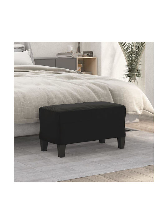 Fabric Upholstered Bench Stool Black 70x35x41cm