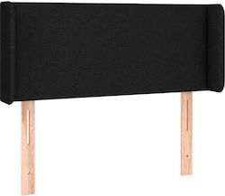 vidaXL LED Bed Headboard Fabric Black 103x88cm