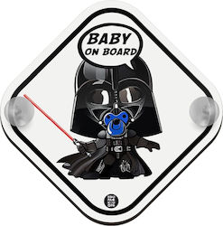 Σήμα Baby on Board με Βεντούζα Baby Darth Vader Λευκό