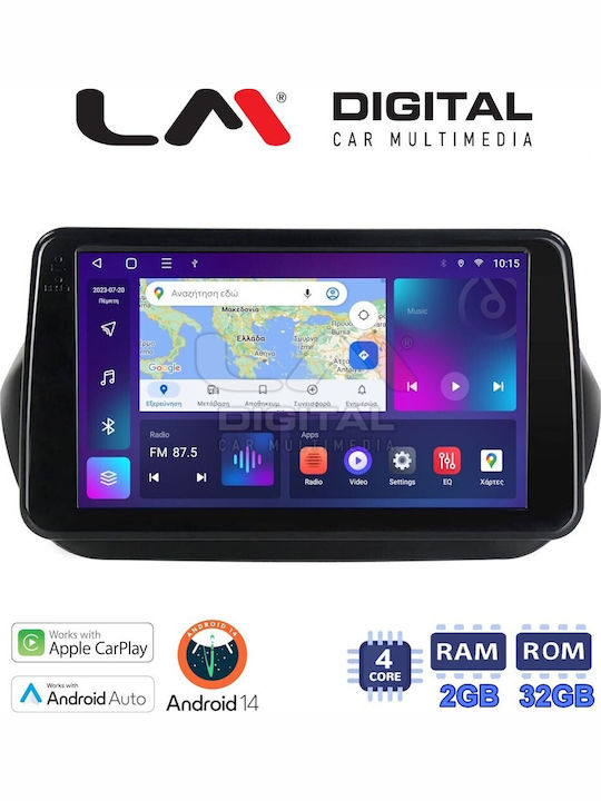 LM Digital Sistem Audio Auto pentru Peugeot Bipper Fiat Fiorino Citroen Nemo 2007-2021 (Bluetooth/USB/WiFi/GPS/Apple-Carplay/Android-Auto)