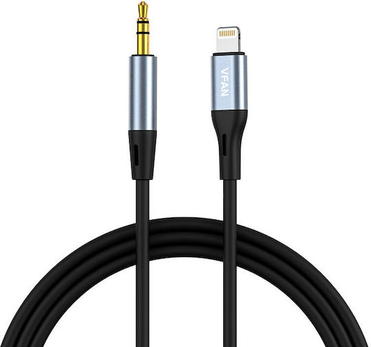 Vipfan L05 3.5mm to Lightning Cable Μαύρο 1m