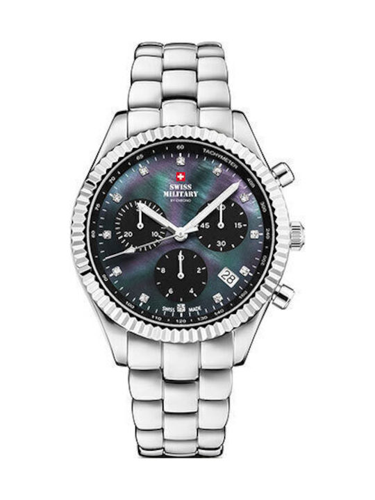 Swiss Military by Chrono Γυναικείο Ρολόι 37mm Μπαταρίας με Ασημί Μεταλλικό Μπρασελέ