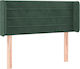 vidaXL LED Bed Headboard Fabric Dark Green 103x88cm