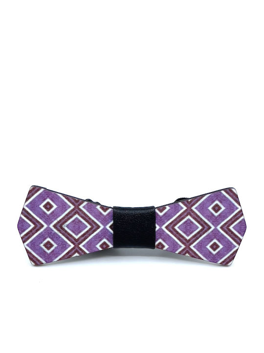 Legend Accessories Wooden Bow Tie Purple Colorfull