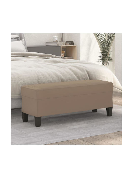 Ταμπουρέ Επενδυμένο με Ύφασμα Taupe 100x35x41εκ.