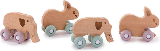 Bo Jungle Push Along Rabbit On Wheels made of Wood for 12++ Months