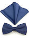 Legend Accessories Комплект Сатенена папионка с кърпа Legend Μπλε