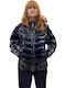 Kurz Damen Puffer Jacke Winddicht für Winter Schwarz