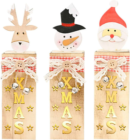 XMASfest Illuminated Christmas Wooden Figure Box Length 6cm (Μiscellaneous Designs/Colors)