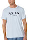 ASICS Αθλητικό Ανδρικό T-shirt Γαλάζιο με Στάμπα