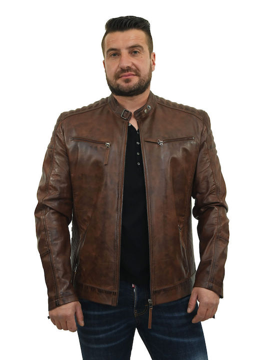 Men's Leather Jacket Adrian - Cognac