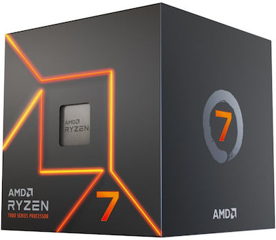 AMD Ryzen 7 7700 3.8GHz Επεξεργαστής 8 Πυρήνων για Socket AM5 σε Κουτί με Ψύκτρα